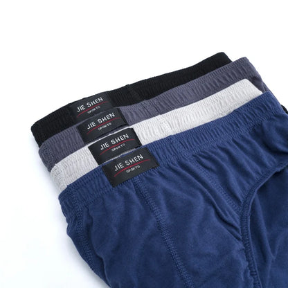 10Pcs/Lot Men's Plus Size 100% Cotton Briefs Loose Breathable Comfortable Mid-Rise Underwear XL-5XL Lingerie Underpants