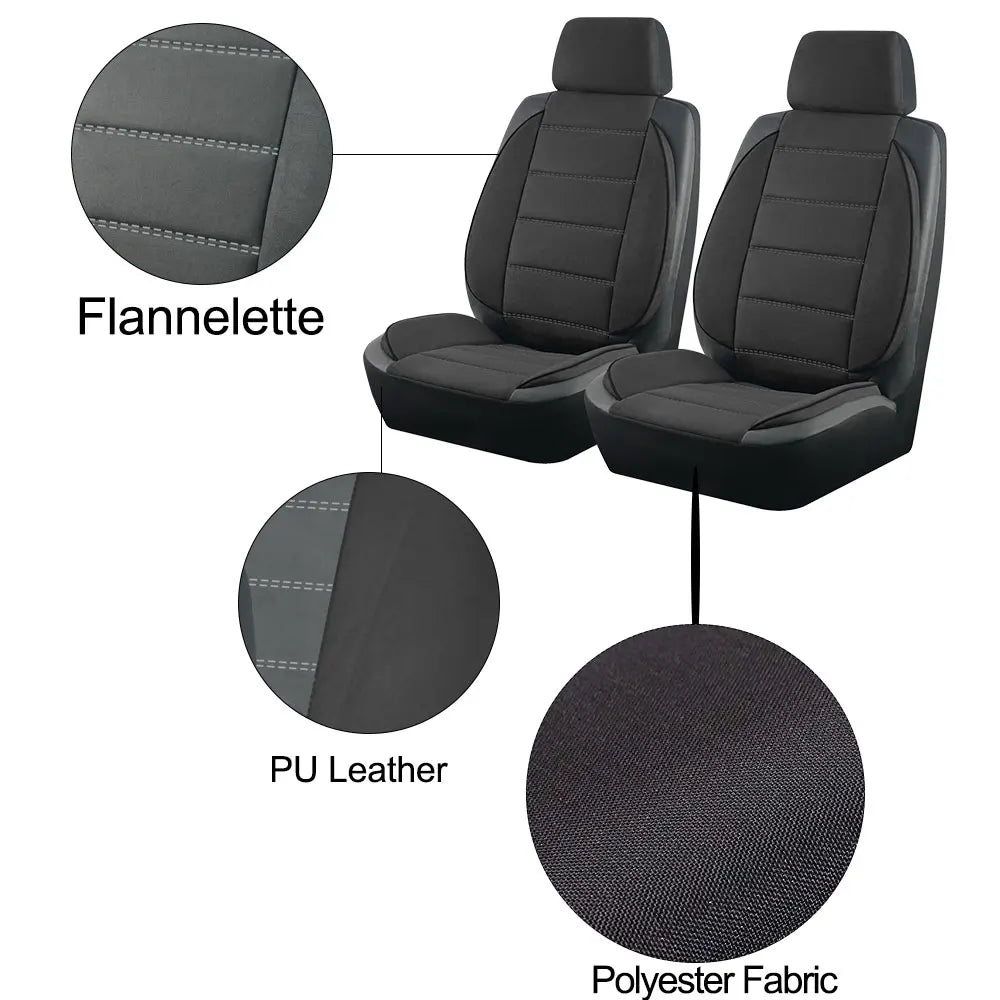 AUTOKING Universal Car Seat Covers Side Stereo Modeling Leather Fluff Car Seat Covers Fit For Most Car Accessories Interior