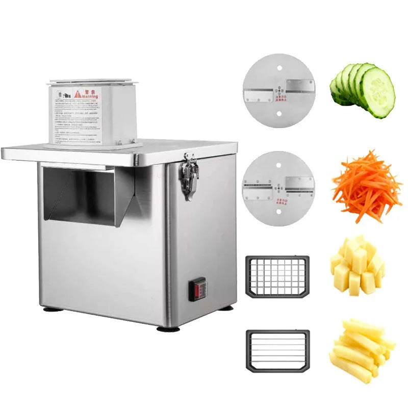 Electric Vegetable Cube Cutting Machine Fruit Slicer Cutting Strip Dice Food Processor With 3,4,5Blades