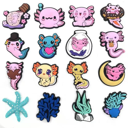 12-100pcs Pink Salamander Shoe Charms For Sandals,Shoe Decoration Accessories Shoe Pins Great Gift For Men Wom