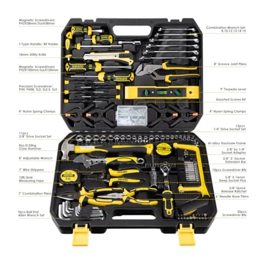Mechanic Tool Set Socket Wrench Auto Repair Tool Set 228-Piece Hand Tool Kit Toolbox Storage Case