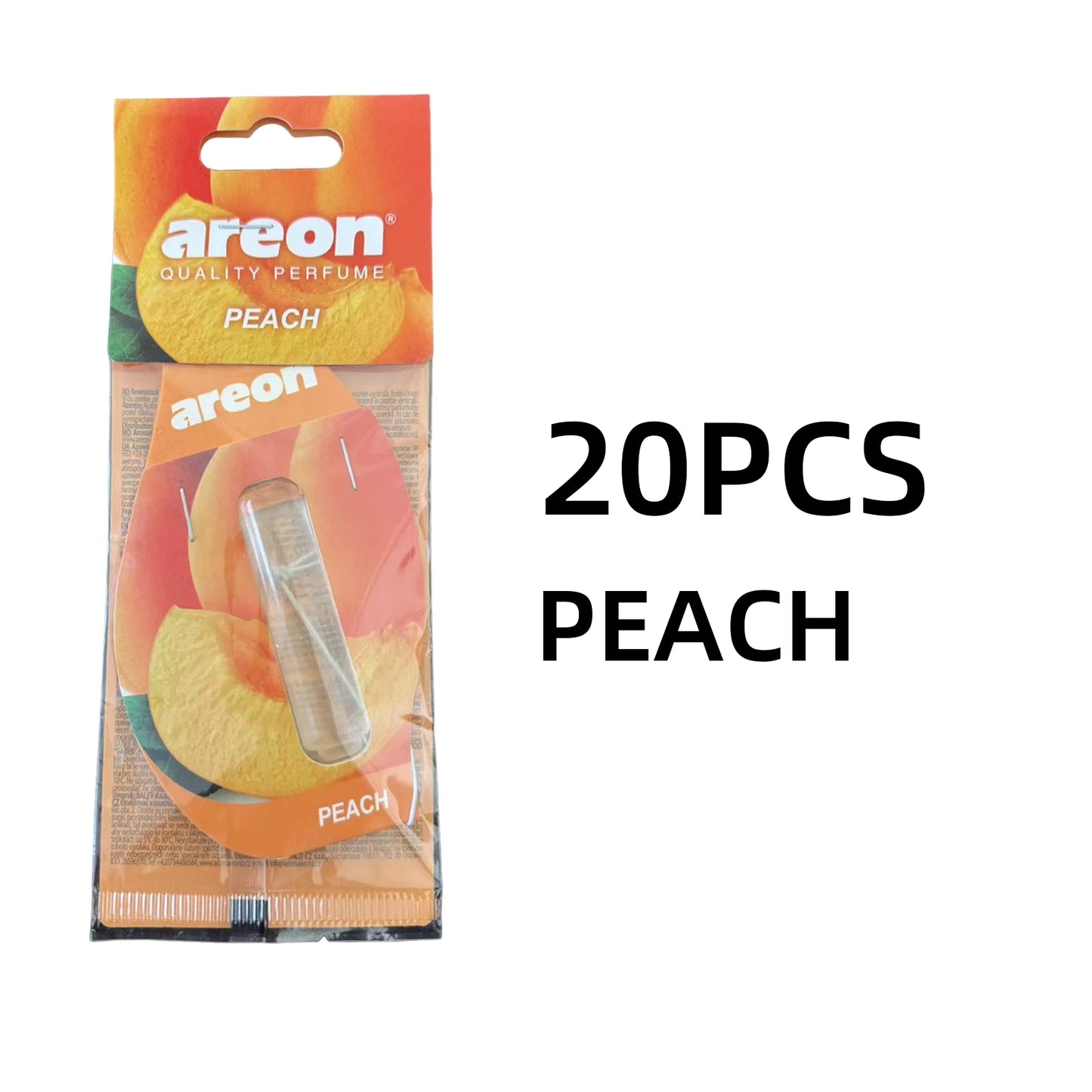 Areon 5/20pcs PEACH Scent Car Air Freshener, Natural Tea-Scented Paper, Car-Mounted Hanging Type, Car Interior Accessories