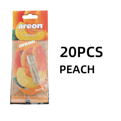 Areon 5/20pcs PEACH Scent Car Air Freshener, Natural Tea-Scented Paper, Car-Mounted Hanging Type, Car Interior Accessories