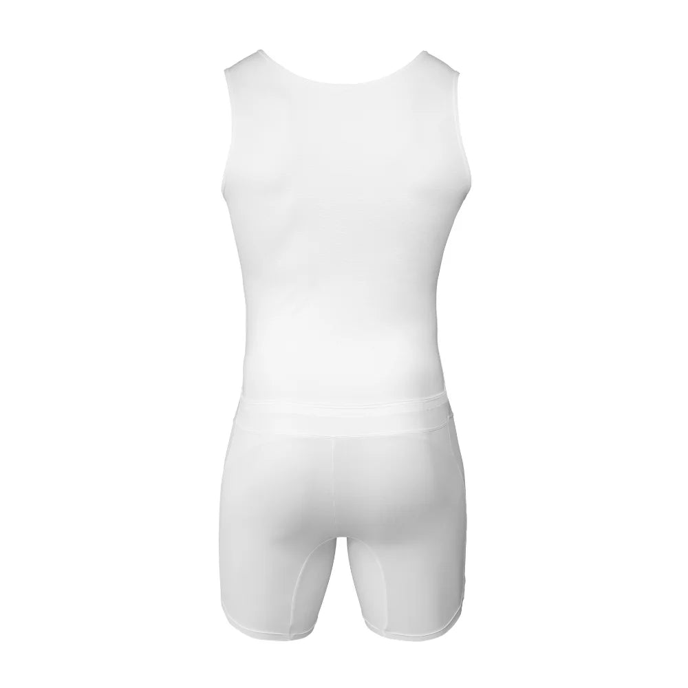 Men's Shapewear Bodysuit Tummy Control Slimming Shirt, Breathable Comfort with Back Opening for Easy Wear, Workout Body Shaper