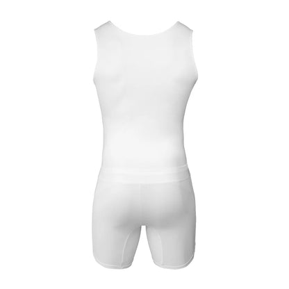 Men's Shapewear Bodysuit Tummy Control Slimming Shirt, Breathable Comfort with Back Opening for Easy Wear, Workout Body Shaper