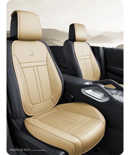 360 Surrounded Nappa Leather Car Front Seat Covers Universal Fit For Most Cars Cushion Covers Car Styling Seat Protector Pads