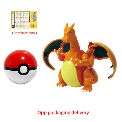 Pokemon Figure ball transform Action Gyarados Charizard Venusaur Blastoise Mewtwo Pikachu Mew Snorlax Poke ball Pokeball gift