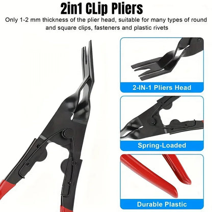 1-10PCS Car Clip Pliers Tool Panel Clip Pliers Set Fastener Remover Auto Retainer Clip Trim Rivet Removal Tool Auto Door Car Uph