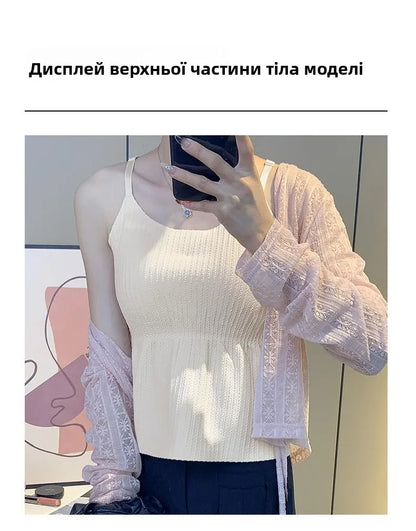 New 2025 Women's Slimming Long Tank Top Beautiful Back Bralette Innerwear Outerwear Base Layer Strap Vest Fashionable Polyest...