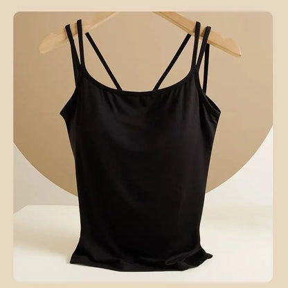 For 40-100kg Modal Camisole Top Plus Size with Chest Pad Integrated Suspenders Vest for Women Base Underwear Tank Top