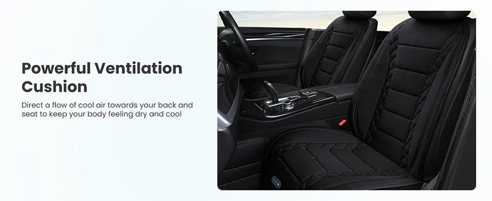 Car Summer Cool Air Seat Cushion Optional Heating or Cooling Function With 1Fan or 2Fan Fast Blowing Ventilation Car Seat Cover