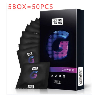 50pcs Large Particle G-spot Stimulation Condom Super Tight Delay Penis Sleeves for Man Double Lubrication Adult Sexual Products
