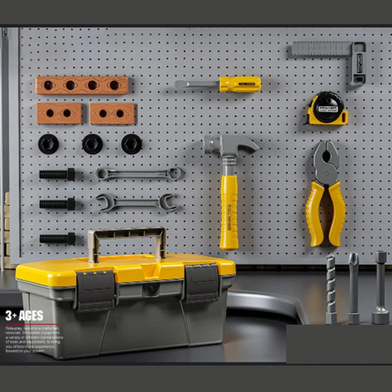Simulation Repair Tools Kids Toolbox Kit DIY Toy Drill Plastic Game Learn Engineering Puzzle Educational Toys Gifts For Boys