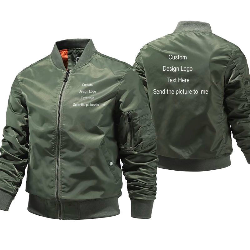Bomber Jackets And Coat Ropa Men Custom Jacket Hombre Large Size Clothes Jacket Pilot Motorcycle Autumn Winter Coat DIY Logo