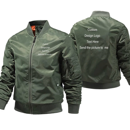 Bomber Jackets And Coat Ropa Men Custom Jacket Hombre Large Size Clothes Jacket Pilot Motorcycle Autumn Winter Coat DIY Logo