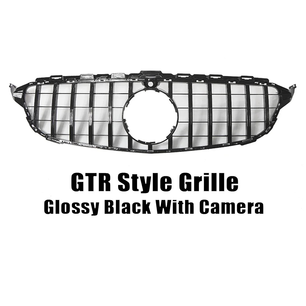 XVIP GTR Style Front Racing Grille For Mercedes Benz C-Class W205 2015-2018 C180 C200 C300 Chrome Diamonds Style Bumper Grilles