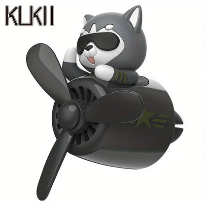Cool Fun Rotate Propeller Husky dog pilot car air freshener vent perfume decorations accsesories fragrance diffuser ornament men