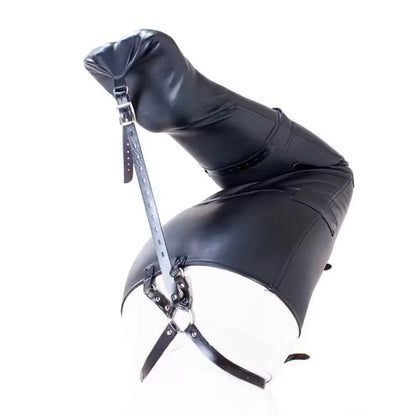 BDSM Mermaid Restraint Bag Leather Straitjacket Fetish Half Body Bondage Legging Binder Slave Ankle Cuff Binding Erotic Sex Tool