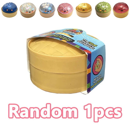11 Styles Realistic Giant Dumpling Squeeze Toy With Bamboo Steamer Soft Dough Ball Decompression Fidget Toy Funny Creative Gift