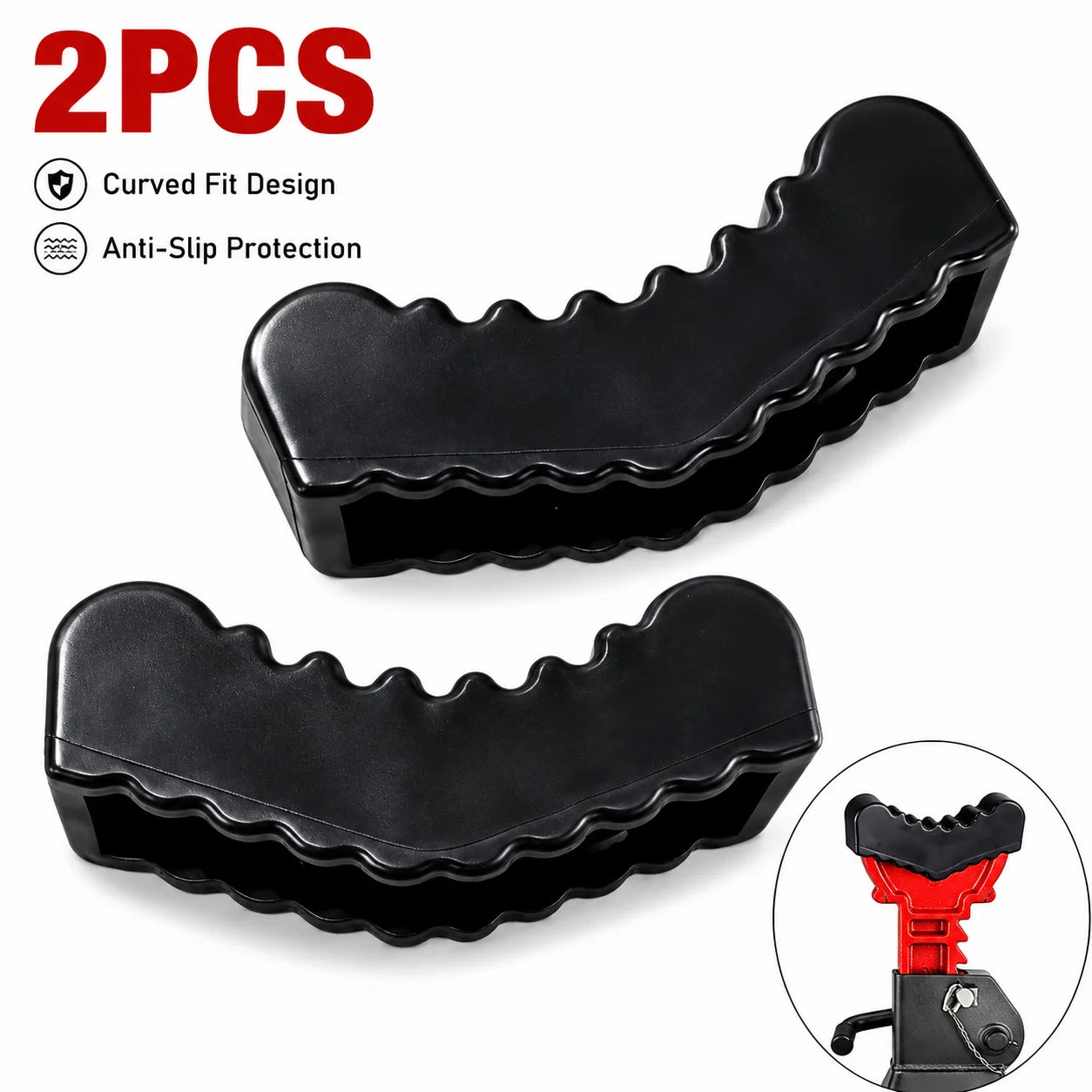 Universal Rubber Jack Pad Adapter for Car Lift Stand 2Pcs Slotted Rail Grip Pad Frame Protector Heavy Duty Auto Tool