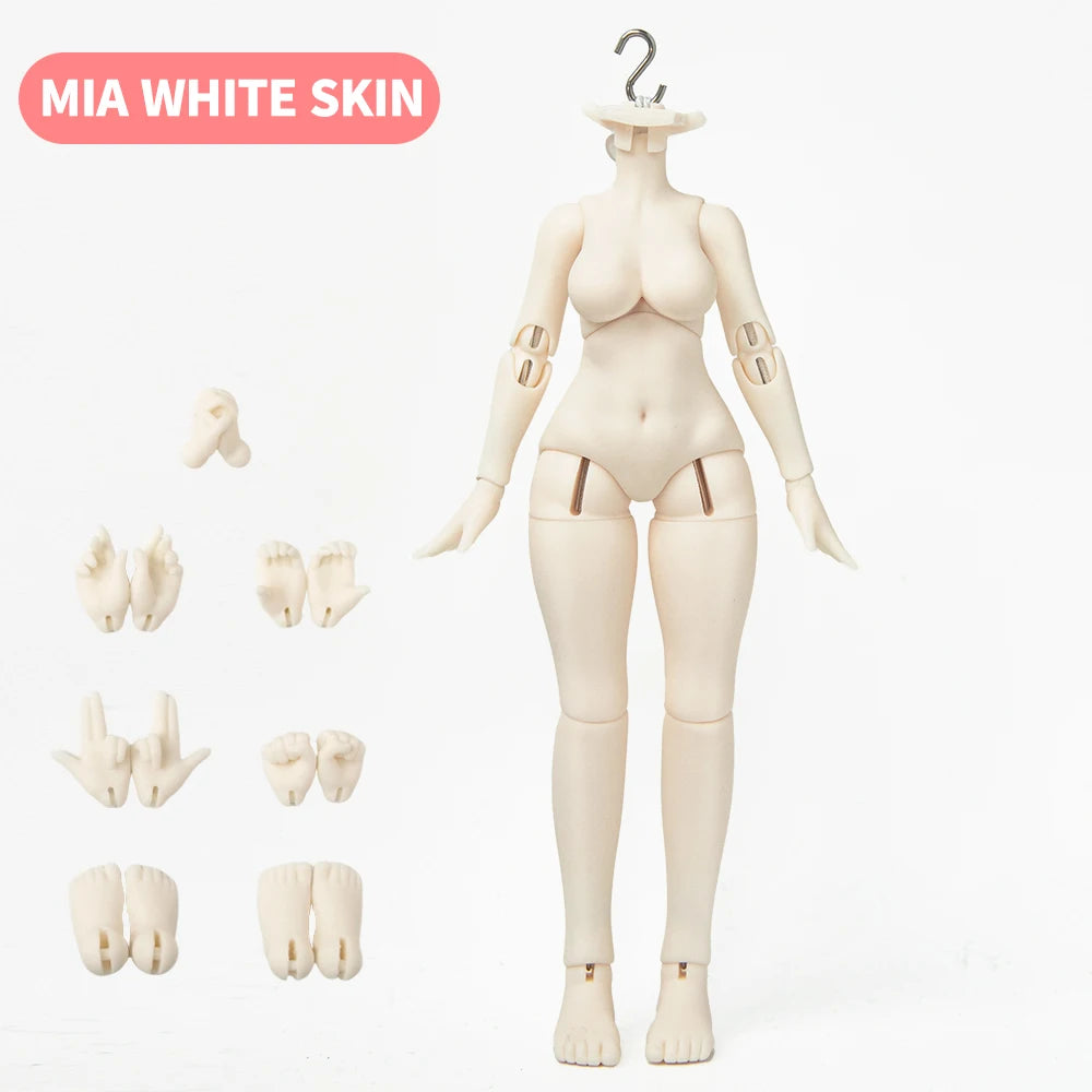 1/12 Scale BJD Doll Girl Body 14.5cm Kawaii Doll Model Anime Action Figure White Normal Skin Movable Joints for OB11 P10 GSC