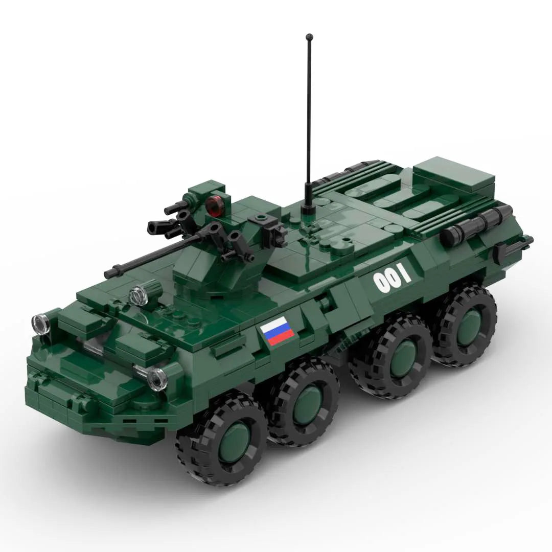 Russian BTR-80 Armored Personnel Carrier Building Blocks Toy Infantry Fighting Military Vehicle Model