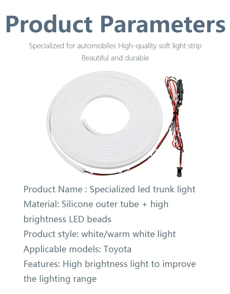 Rear Trunk LED Light Bar Strips Trunk Interior Decorative Lamp Strip Fit for Geely Coolra Monjaro Manjaro Starray Atlas Boyue L