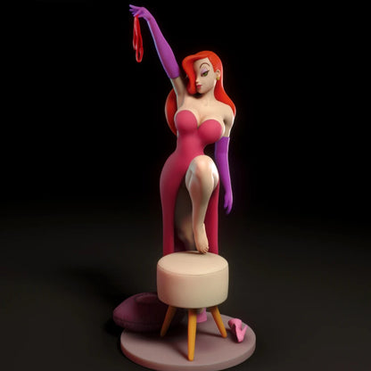 1/24 3d Printing Model Kit Resin Jessica Rabbit Anime Model Kit DIY Red singer Micro Reduction Statue Unpainted Garage Kit Toys