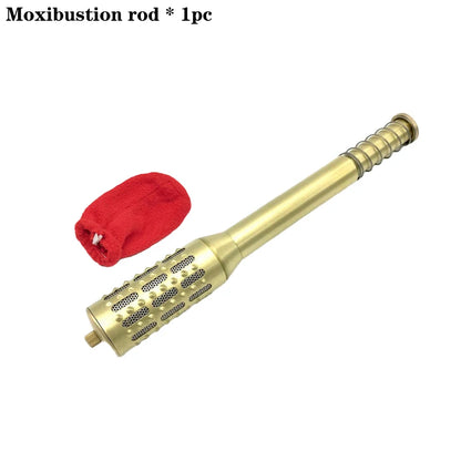 Brass Moxibustion Rod Handhold Moxa Stick Burner Rotable Beauty Firming Massager Warm Body Acupuncture Meridian Massage Lose Fat