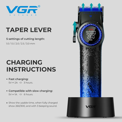 VGR Professional Hair Clipper with 12000 RPM High end Base Hair Trimmer Hair Salon Home Multi gear Adjustable Hair Clipper V-001