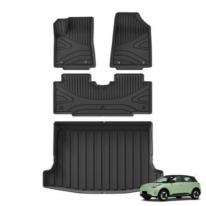 Smabee Left Drive for Geely Xingyuan/EX2 2025 2026 TPE 3D Car Floor Mats Cargo Liner Trunk Pad Black Waterproof Accessories