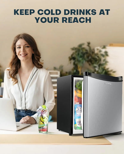 1.7 Cu.ft Mini Fridge with Freezer, Dorm Essentials, Adjustable Thermostat, Energy Saving, Low Noise