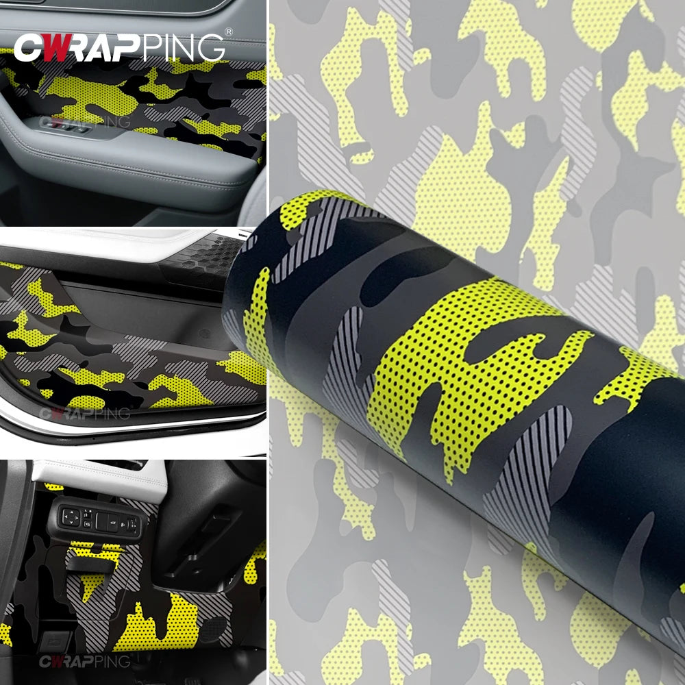 Motorcycle Adhesive Vinyl Wrap Car Cover Yellow Accessories Auto Jeep Off-Road Camouflage Film Vehicle Decoration Car Body Films