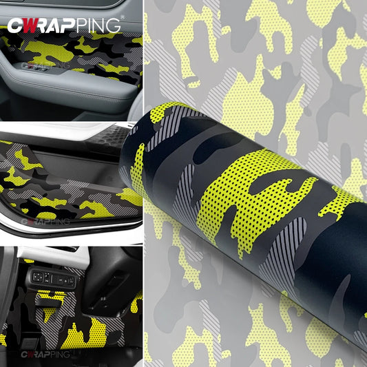 Motorcycle Adhesive Vinyl Wrap Car Cover Yellow Accessories Auto Jeep Off-Road Camouflage Film Vehicle Decoration Car Body Films