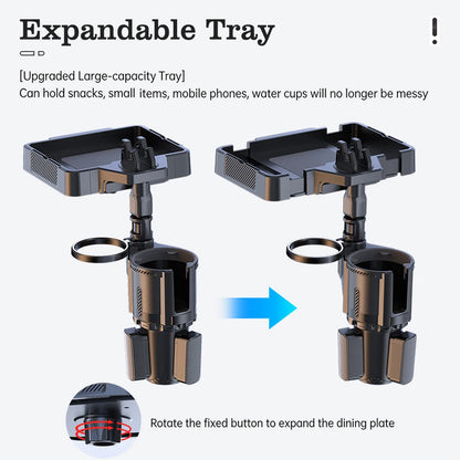Cup Holder Tray for Car Dual Cap Holder 4 In 1 Adjustable Car Cup Holder Car Drink Phone Holders Snack Tray Expander