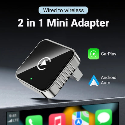 Wireless CarPlay Android 2026 New Smart Auto Adapter Hassle-Free Plug&Play Stable BT WiFi Connect OTA Upgradable Fit 99% Vehicle