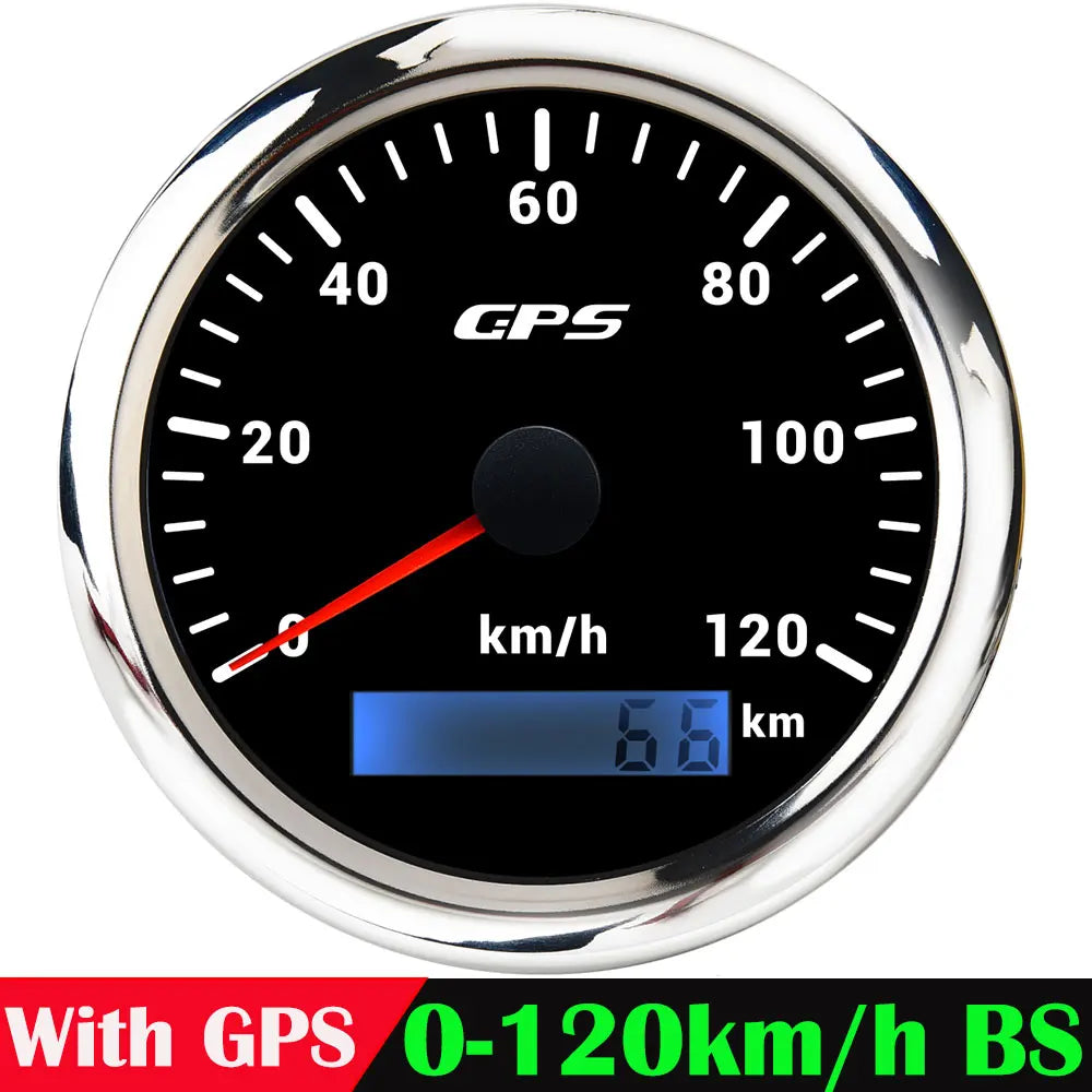A 85MM GPS Speedometer For Motorcycle Marine Boat 30~200 Kmh Boat Car Truck Speed Gauge Meter With GPS Antenna 7 Color Backlight