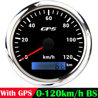 A 85MM GPS Speedometer For Motorcycle Marine Boat 30~200 Kmh Boat Car Truck Speed Gauge Meter With GPS Antenna 7 Color Backlight