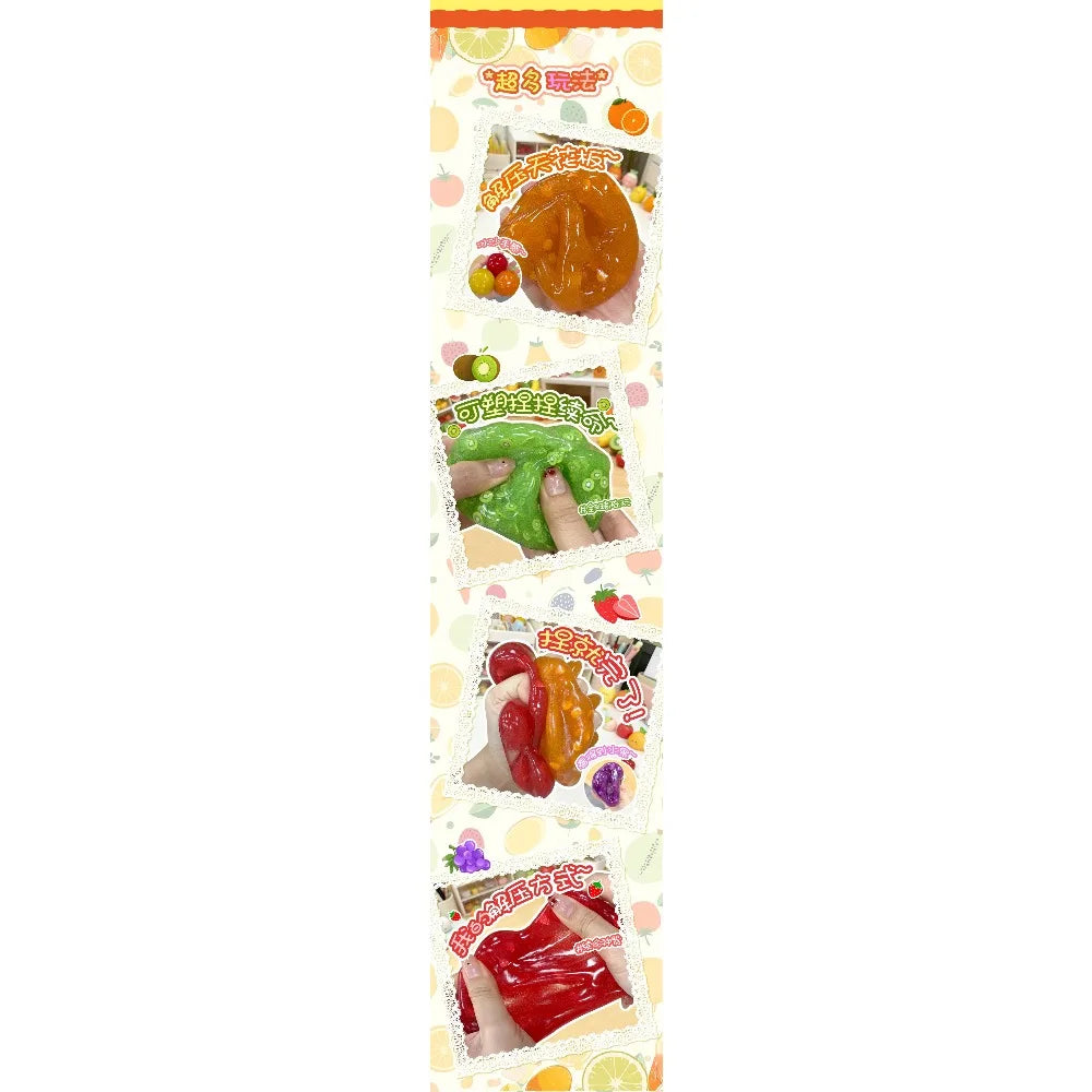 New Product Fruit Smoothie Extrusion Sound Control Series Plastic Decompression Toy Fruit Sugar Smoothie Ball To Relieve Anxiety