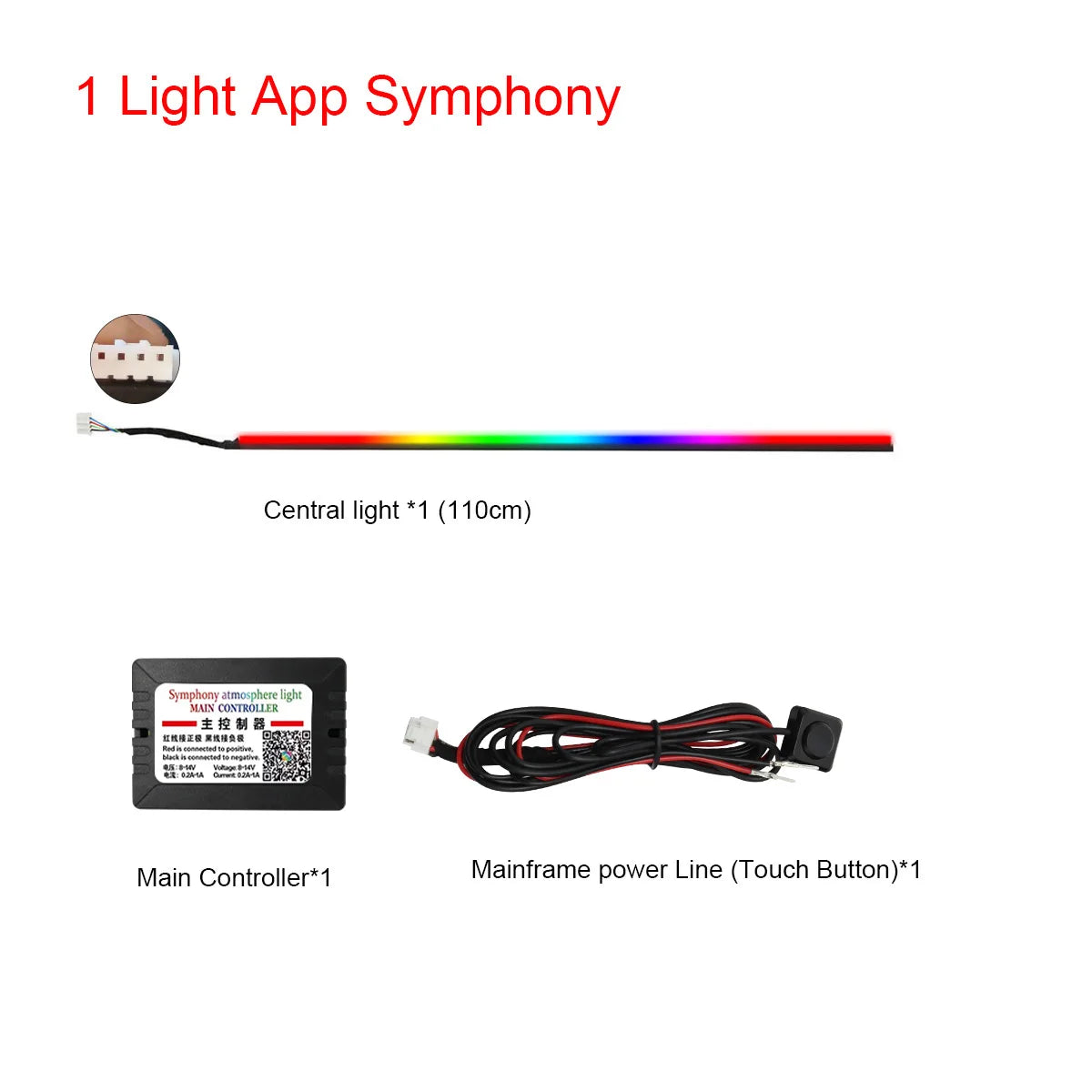 22in1 Symphony Car Ambient Light RGB 213 Color Universal Car Accessories Interior LED Lights Strip Acrylic Backlight Guide Light