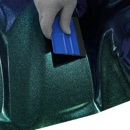 Car Wrap Vinyl Film Glossy PET Diamond Purple&Green PVC Car Engine Hood Decal Self Adhesive Motorcycle Auto Body Decoration Film