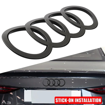 Black Silver ABS 4 Ring Car Hood Bonnet Front Grill Trunk Rear Emblem Logo Badge Sticker For Audi A3 A4 A5 A6 A7 TT Q2 Q3 Q5 Q8