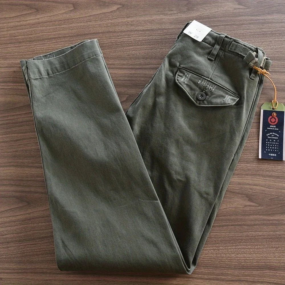 Men's Retro American Casual Pants Straight Leg Workwear Trousers Wear Resistant Outdoor Dirt Resistant Autumn Winter Heavy Duty