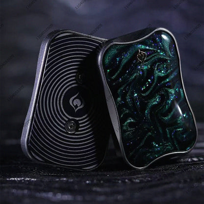EDC Peacock Aura Liquid Sand Fidget Slider Metal Fidget Spinner Card Push Fidget Gear Gadget Stress Relief Anti Anxiety Gift