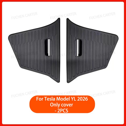 For Tesla NEW Model YL 2026 Rear Trunk Side Storage Box Cargo Organizer TPE Bin Box Flocking Mat Partition Board Accessories