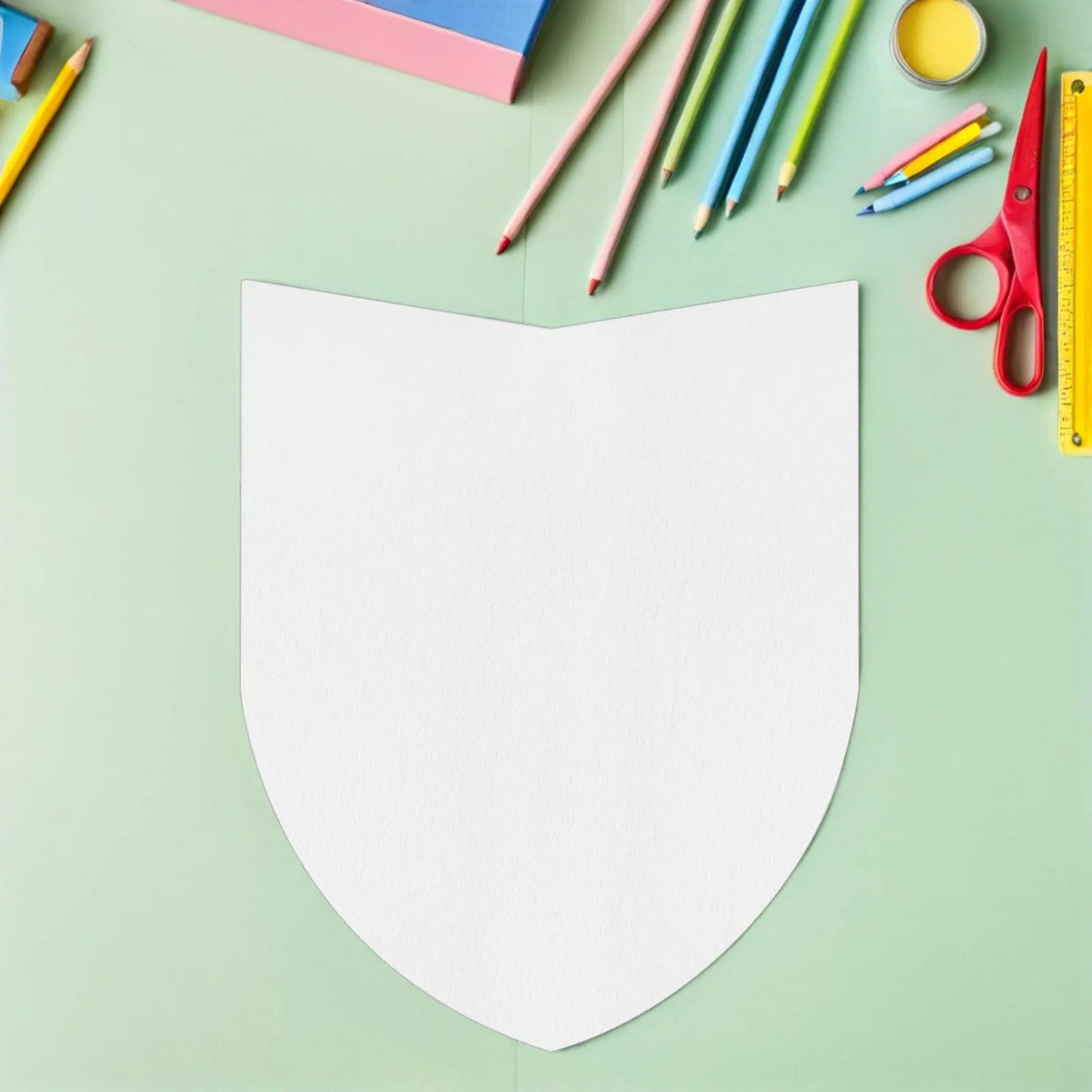 14Pcs Blank Paperboard Shields Unfinished Kids Knight Party Crafts 16.5x13 Inches DIY Decoration Cardboard Craft Kit for Role