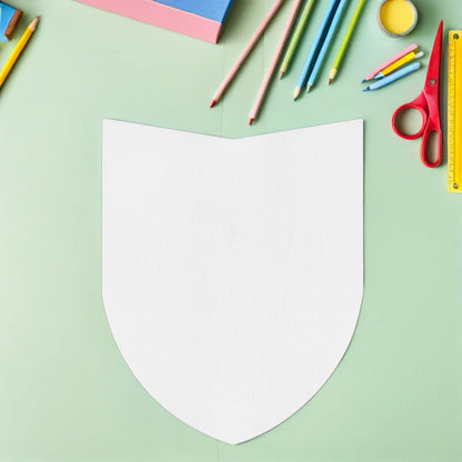 14Pcs Blank Paperboard Shields Unfinished Kids Knight Party Crafts 16.5x13 Inches DIY Decoration Cardboard Craft Kit for Role