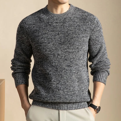 Men’s 7-Needle Wool Sweater, 100% Wool Heavyweight, Autumn Winter Thickened, Brown Coffee 4 Colors