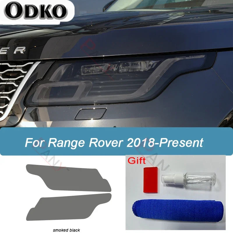 Car Headlight Protective Film Smoked Black Tint Wrap Vinyl Transparent TPU Protective  For Range Rover Vogue L405 2013-2021