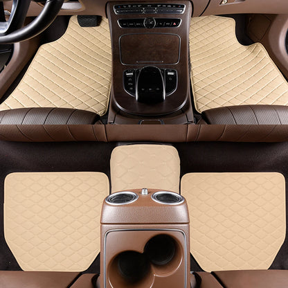 5Pcs Set Universal Car Floor Mats PU Leather Waterproof Auto Foot Pad Protector Automobile Interior Carpet Accessories Interior
